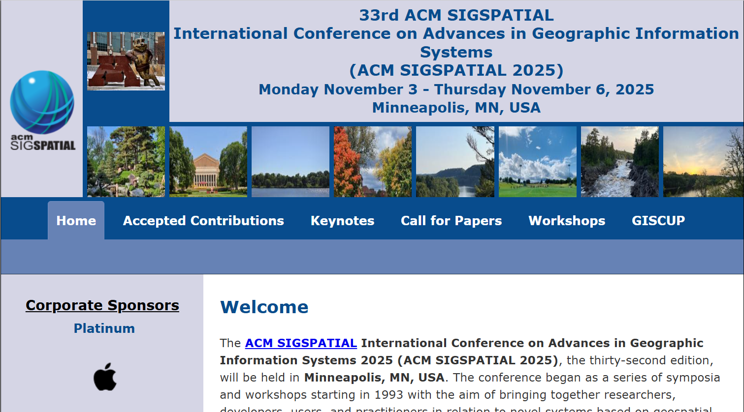 ACM SIGSPATIAL Conference Web Page